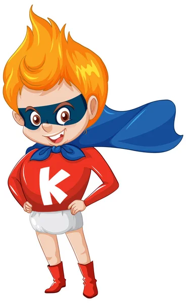Superboy Lub Superbohater Kreskówki Postać Ilustracja — Wektor stockowy