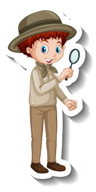 Bir erkek çizgi film karakteri çizimi etiketi.