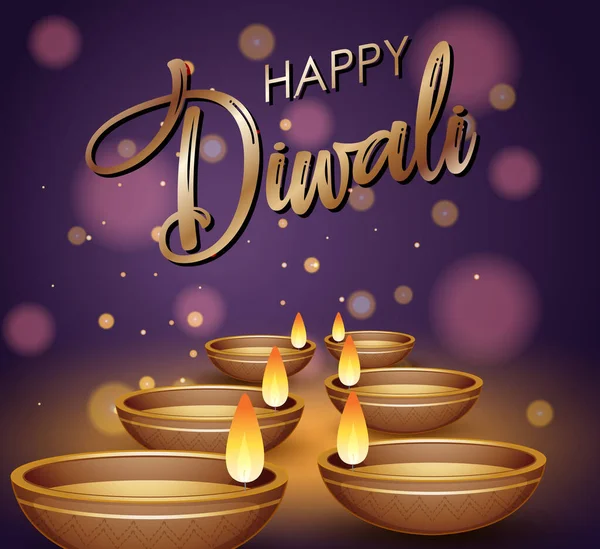 Happy Diwali Poster Design Illustration — Stock Vector