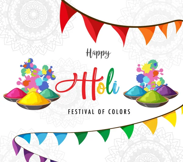 Holi Indian Festival Cartel Diseño Ilustración — Vector de stock
