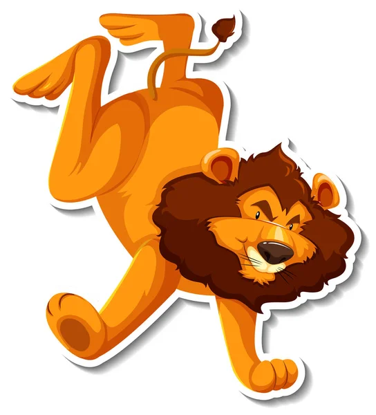 Lion Dansen Cartoon Karakter Witte Achtergrond Illustratie — Stockvector