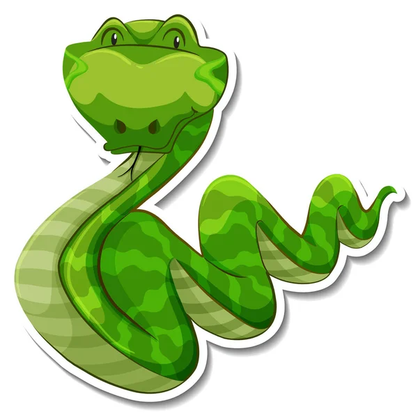 Hadí Kreslený Znak Bílém Pozadí Ilustrace — Stockový vektor