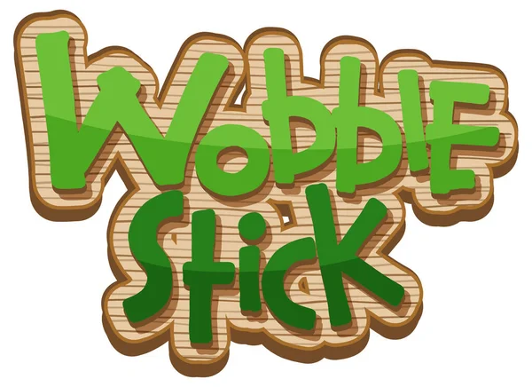 Wobble Stick Diseño Fuente Estilo Dibujos Animados Aislado Sobre Fondo — Vector de stock