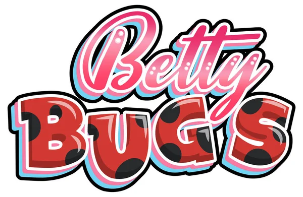 Betty Bugs Logo Diseño Texto Ilustración — Vector de stock