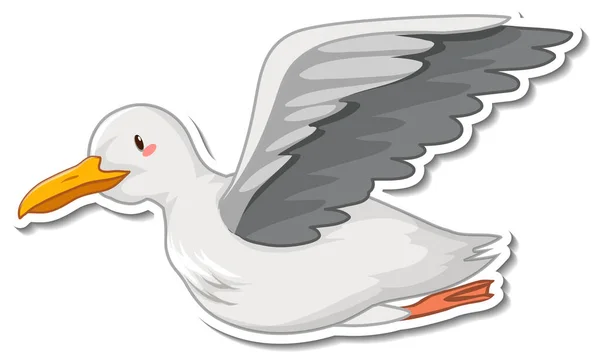 Colombe Oiseau Dessin Animé Autocollant Sur Fond Blanc Illustration — Image vectorielle