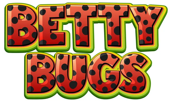 Betty Bugs Logo Illustration Conception Texte — Image vectorielle