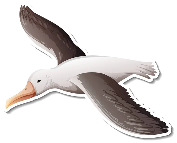 Pegatina Dibujos Animados Pájaro Paloma Sobre Fondo Blanco Ilustración — Archivo Imágenes Vectoriales