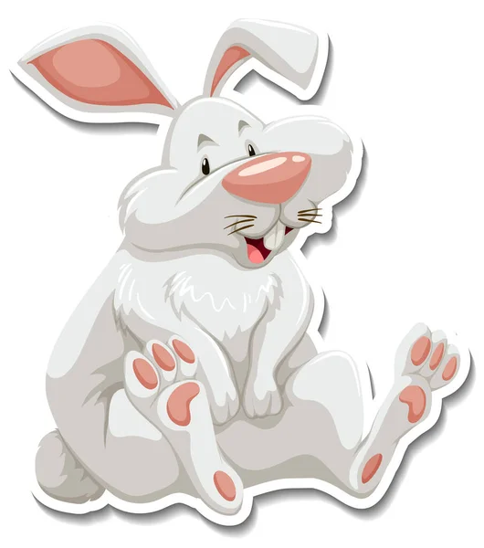 Rabbit Cartoon Character White Background Illustration — Stock Vector