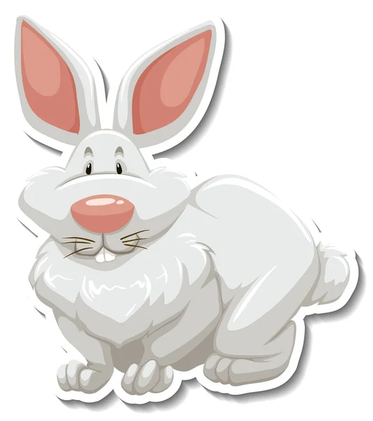 Rabbit Cartoon Character White Background Illustration — Stock Vector