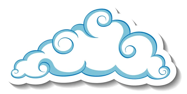 Geïsoleerde Eenvoudige Cloud Sticker Sjabloon Illustratie — Stockvector