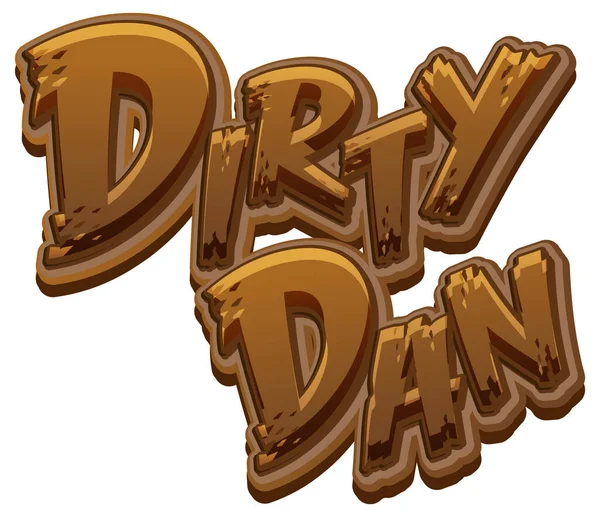 Dirty Dan Logo Diseño Texto Ilustración — Archivo Imágenes Vectoriales