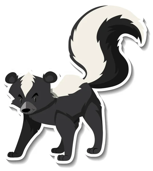 Skunk Animal Dibujos Animados Pegatina Ilustración — Archivo Imágenes Vectoriales