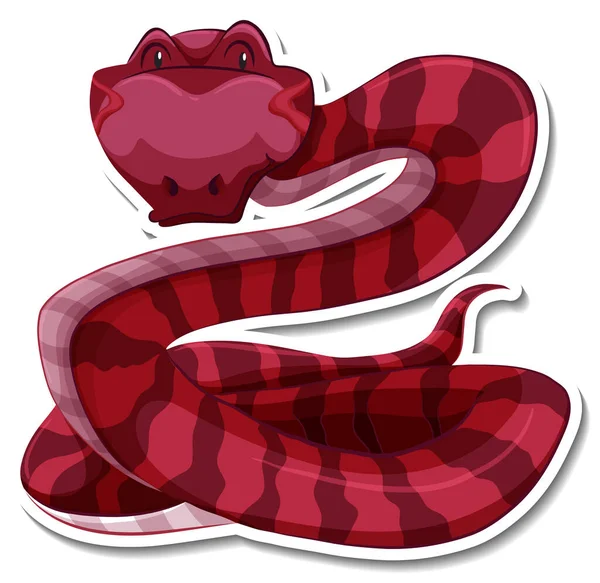 白地イラスト上のヘビ漫画のキャラクター — ストックベクタ