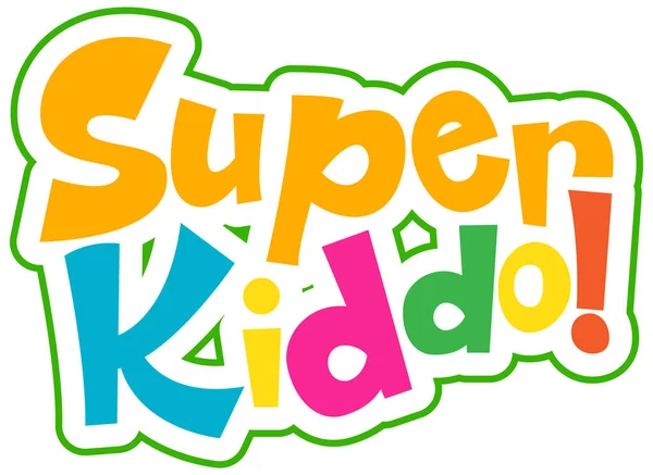 Super Kiddo Logo Text Design Illustration — Stock Vector
