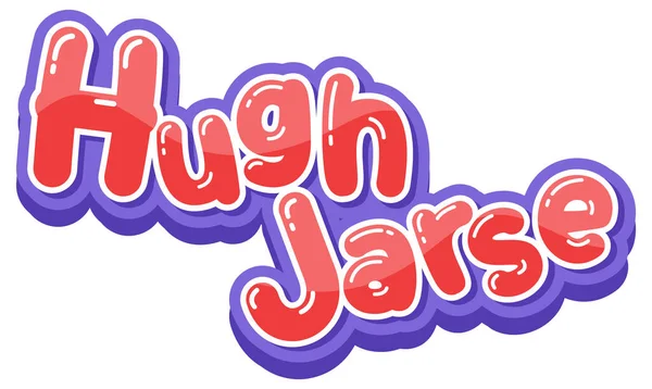Hugh Jass Logo Disegno Del Testo Illustrazione — Vettoriale Stock