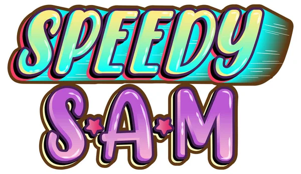 Logotipo Palabra Speed Sam Sobre Fondo Blanco Ilustración — Vector de stock