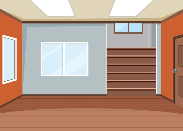 Ilustración Diseño Interior Habitación Vacía — Vector de stock