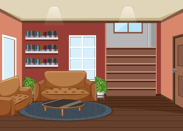 Living Room Interior Design Furnitures Illustration — Stock Vector