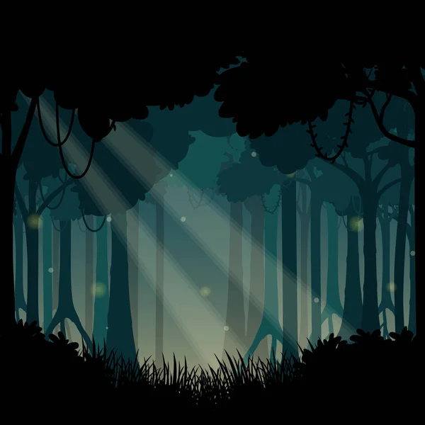 Illustration Fond Silhouette Paysage Forestier — Image vectorielle