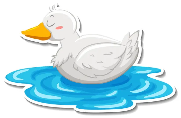 Duck Animal Farm Animal Cartoon Sticker Illustration — Stock Vector