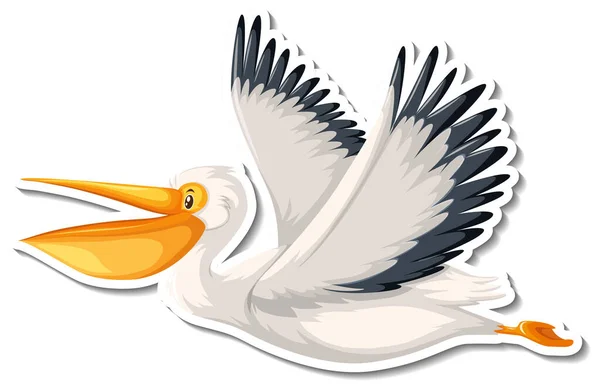 Pelikan Ptak Latający Kreskówki Ilustracja — Wektor stockowy