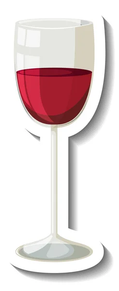 Red Wine Glass Sticker Template Illustration — Stock Vector