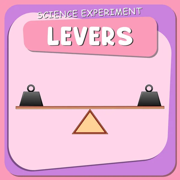 Εικονογράφηση Αφίσας Επιστημονικού Πειράματος Levers — Διανυσματικό Αρχείο