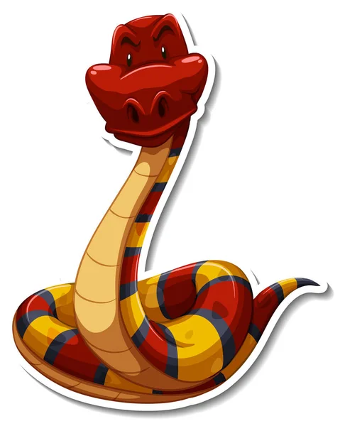 Personnage Dessin Animé Serpent Sur Fond Blanc Illustration — Image vectorielle