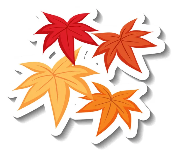 Vele Herfstbladeren Witte Achtergrond Illustratie — Stockvector