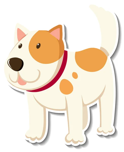 Een Sticker Sjabloon Van Hond Cartoon Karakter Illustratie — Stockvector