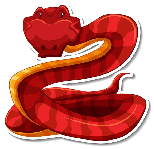 Snake Personaggio Cartone Animato Sfondo Bianco Illustrazione — Vettoriale Stock
