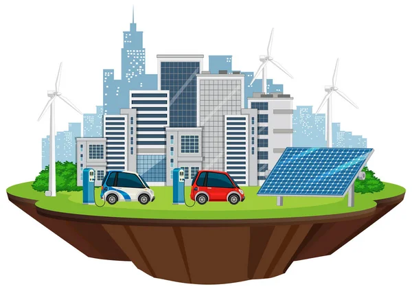 Energia Verde Gerada Pela Ilustração Turbina Eólica — Vetor de Stock