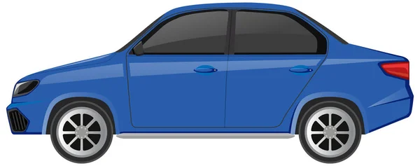 Carro Sedan Azul Isolado Sobre Fundo Branco Ilustração — Vetor de Stock