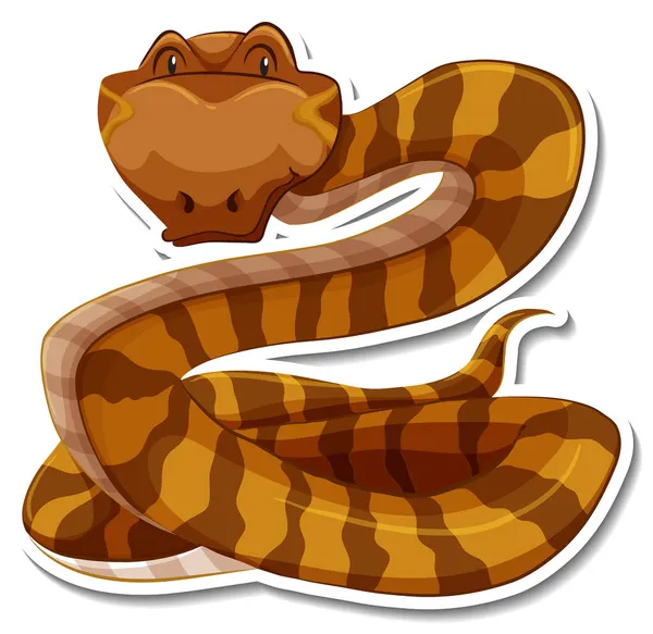 Schlange Cartoon Figur Auf Weißem Hintergrund Illustration — Stockvektor