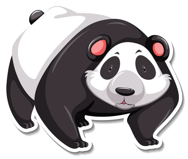 Panda Oso Dibujos Animados Carácter Etiqueta Engomada Ilustración — Vector de stock