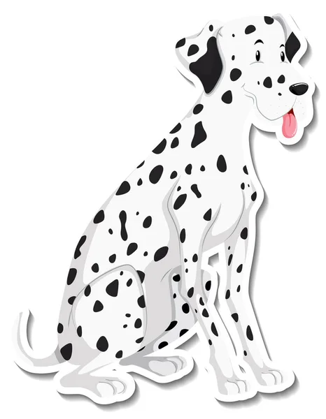 Шаблон Наклейка Иллюстрации Персонажа Собачьего Мультфильма — стоковый вектор