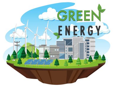 Rüzgar türbini çiziminden üretilen yeşil enerji