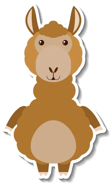 Chubby Alpaka Zwierząt Kreskówki Ilustracja — Wektor stockowy