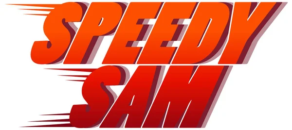 Speedy Sam Logotyp Text Design Illustration — Stock vektor