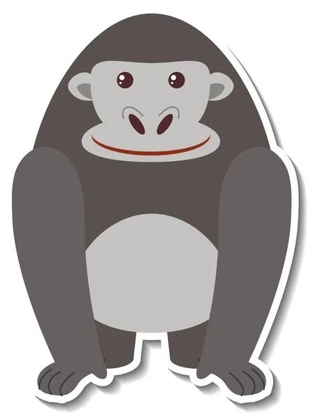 胖胖的大猩猩动物漫画贴画 — 图库矢量图片