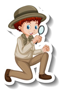 Bir erkek çizgi film karakteri çizimi etiketi.