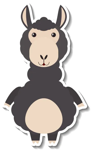 Chubby Mouton Animal Dessin Animé Autocollant Illustration — Image vectorielle
