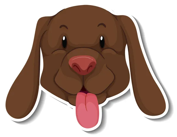 Een Sticker Sjabloon Van Hond Cartoon Karakter Illustratie — Stockvector