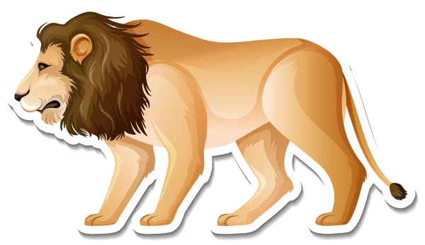 Una Plantilla Adhesiva Ilustración Personajes Dibujos Animados Leones — Vector de stock