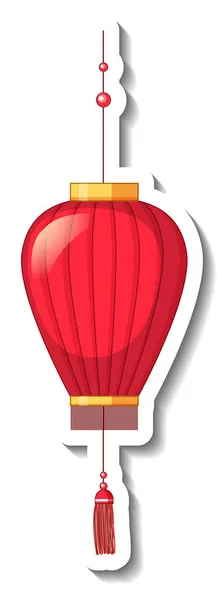 Illustration Isolée Lanterne Chinoise Papier Rouge — Image vectorielle