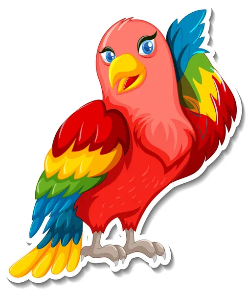 Piękny Ptak Zwierzę Kreskówki Ilustracja — Wektor stockowy