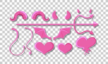 Şeytan ve melek tasarım elementleri çizim