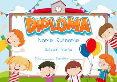 İllüstrasyon öğrencileri için diploma ya da sertifika taslağı