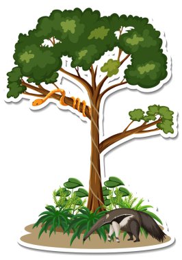 Siyah panter çizgi film karakteri çiziminin bir etiket şablonu