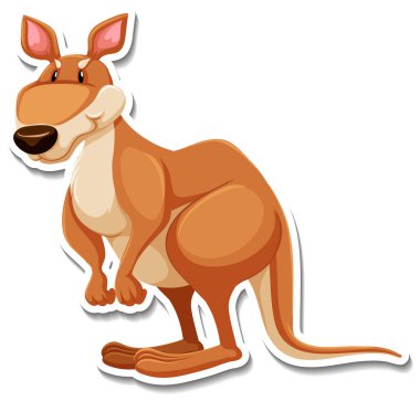Kanguru çizgi film karakteri çıkartması çizimi